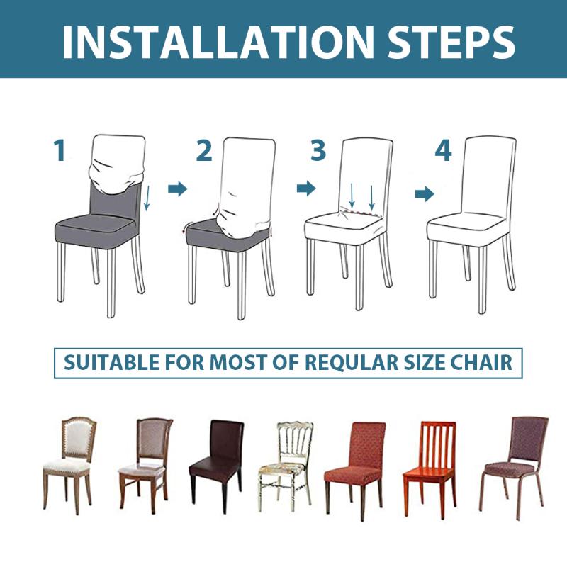 

4pcs Slipcover Chair Cover Anti Dust Hotel Washable Crocodile Pattern Protective Home Stretch Removable Banquet Living Room