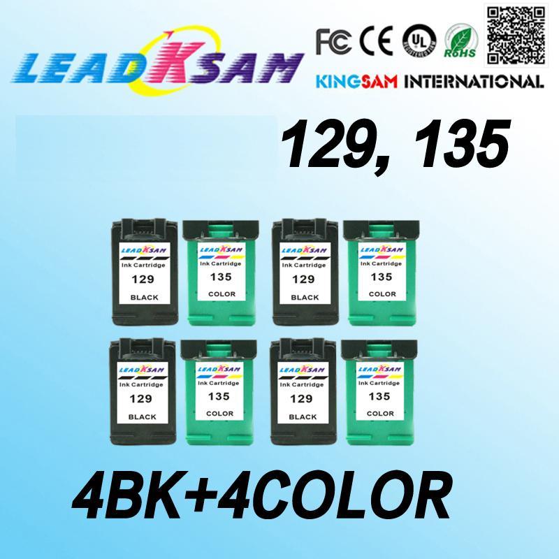 

4set/8pcs compatible For 129 135 Ink Cartridges 129 135 Deskjet 5943 6943 6983 D4163 2575 D5163 8053 C41831