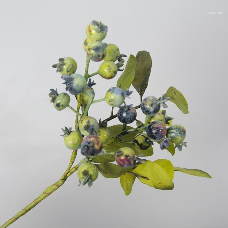 

Artificial Pomegranate berry tree branches with leaf fake fruit cherry flowers DIY wedding decoration home decor plants wreath1