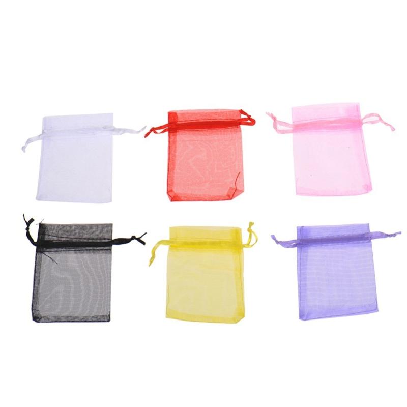 

Gift Bag 100/1000Pcs 7x9 cm Organza Bags Wedding Pouches Nice Selection Jewelry packaging Transparent Gauze Bag