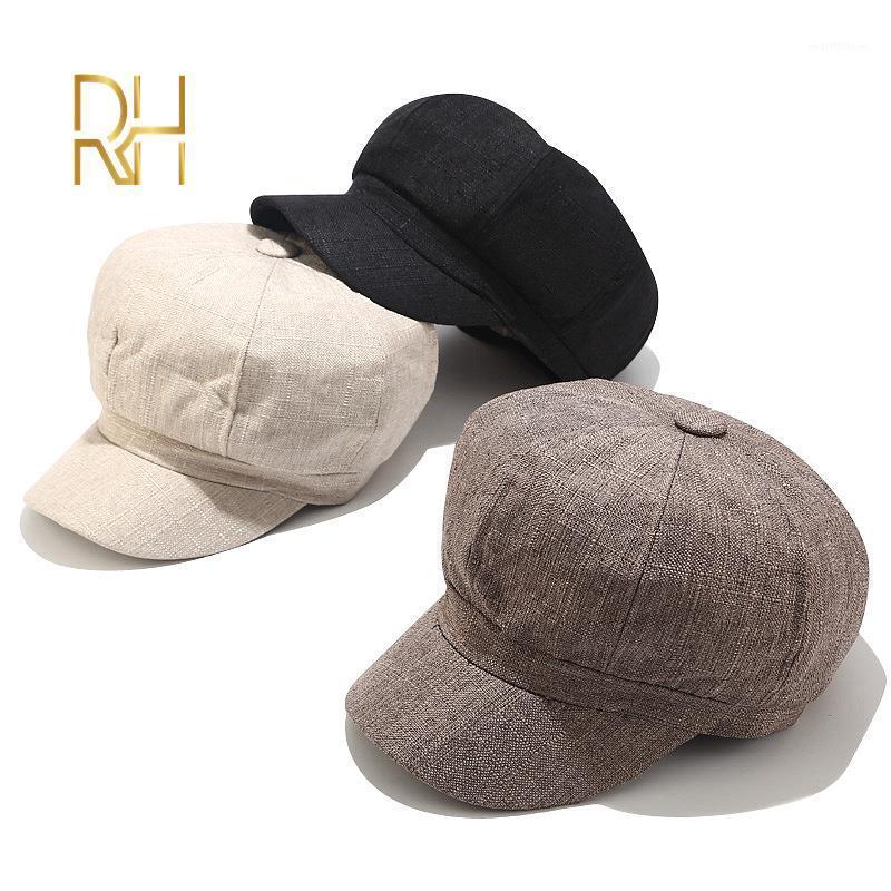 

Autumn New Cotton And Octagonal Hat Men And Women Retro Cap Fashion Student Hipster Painter Hat Newspaper Bonnet RH1, Black