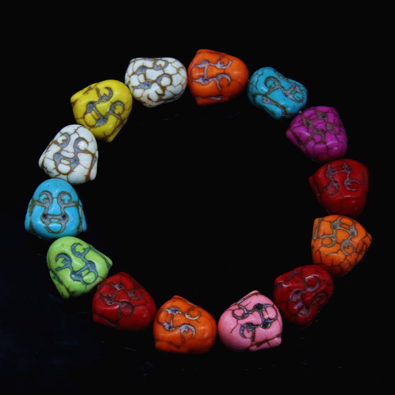 

2020 New Fashion Lava Charm Bracelets For Men Women Popular Imperial skull Braiding Brand Macrame Strand Beads Bracelets Gift