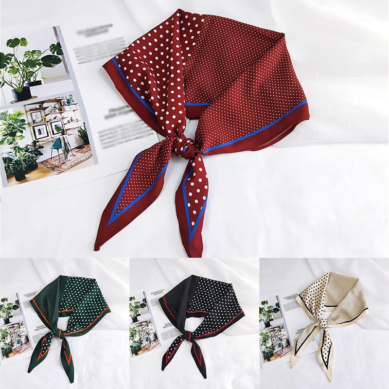 

Polka Dot Spell Color Small Silk Scarf Women Rhombus Head Scarves Narrow Long DIY Handle Bag Ribbons Skinny Hair Neck Scarves1