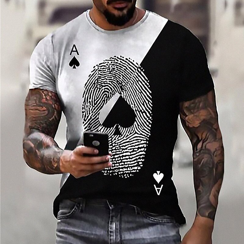 Tee-shirt unisexe Homme T-shirt T-shirt 3D Imprimer Imprimé graphique Poker Créville quotidien Vacances quotidiennes Imprimé à manches courtes To