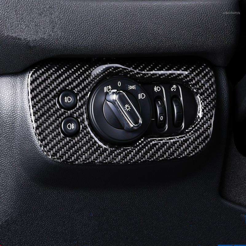 

Black Carbon Fiber Car Headlight Switch Panel Cover Frame Sticker Trim Case For Mini Cooper Clubman F54 2015 2016 2017 20181