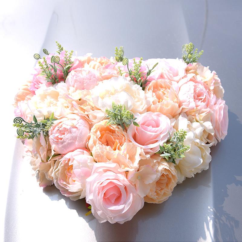 

Wedding Decoration Simulation Rose Main Wedding Car Decoration Artificial Flowers Centerpieces Celebration, Heart only