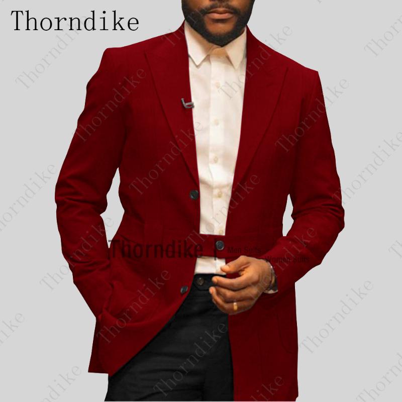 

Thorndike Casual Dark Red Men Tuxedos for Gentlemen Custom Made Slim or Loose Jacket Pants Fit Daily Life Costume Homme 2 Pieces, Suit 5