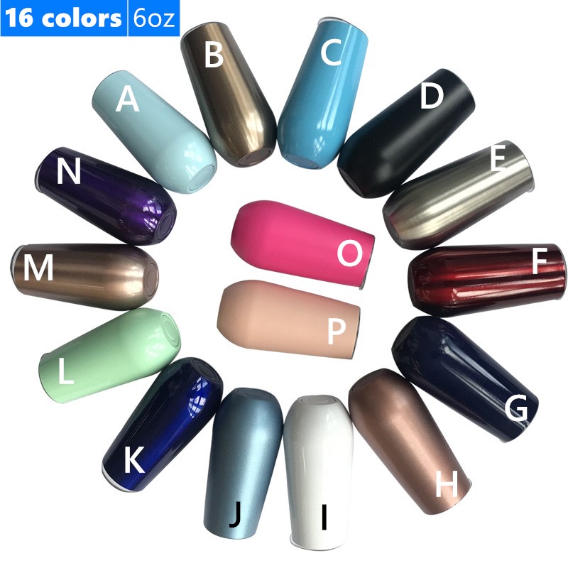 

Wholesale 6oz Wine Tumblers Glasses Stainless Steel Egg Cup 2 Layer Vaccum Insulated Beer Coffee Mug Free Shipping, Multi-color