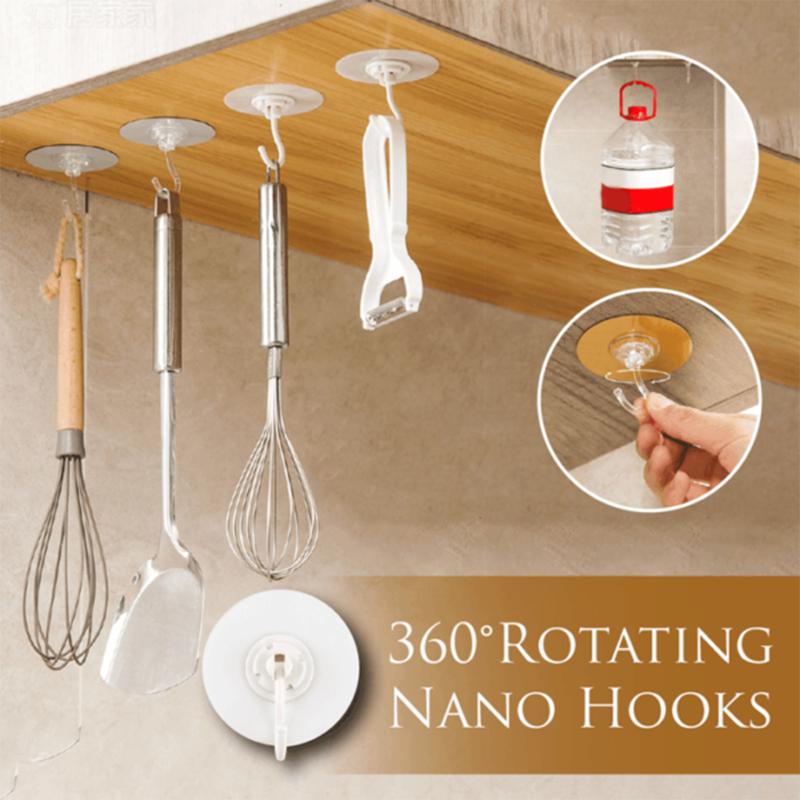 

Kitchen Household Tools Strong Hooks 360 Degree Rotating Hook Simple Creative Household Non-Perforated Kitchen Seamless Hook