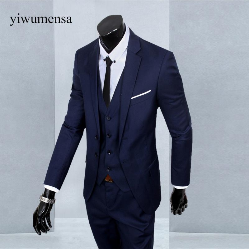 

YWMS-471 2020 Latest Coat Pant Designs Beige Men Suit Prom Tuxedo Slim Fit 3 Piece Groom Style mens Suits Custom Blazer Terno, Red
