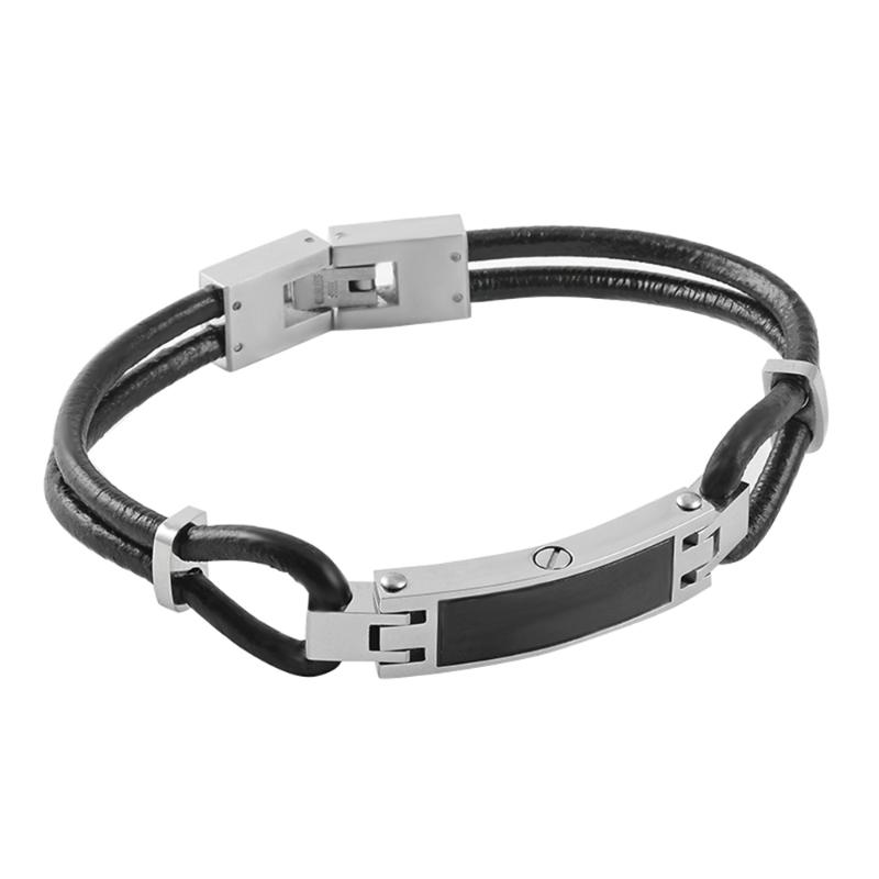 

Link, Chain IJB5030 Stainless Steel Deft Design Leatherr&Metal Bracelet Wholesale