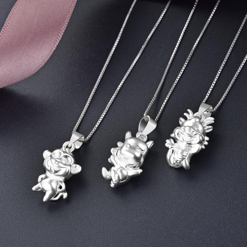 

DOYUBO Brand New Design Silver Chinese Zodiac Pendant Necklace For Women 925 Sterling Silver Animal Charms Chains Jewelry VA270