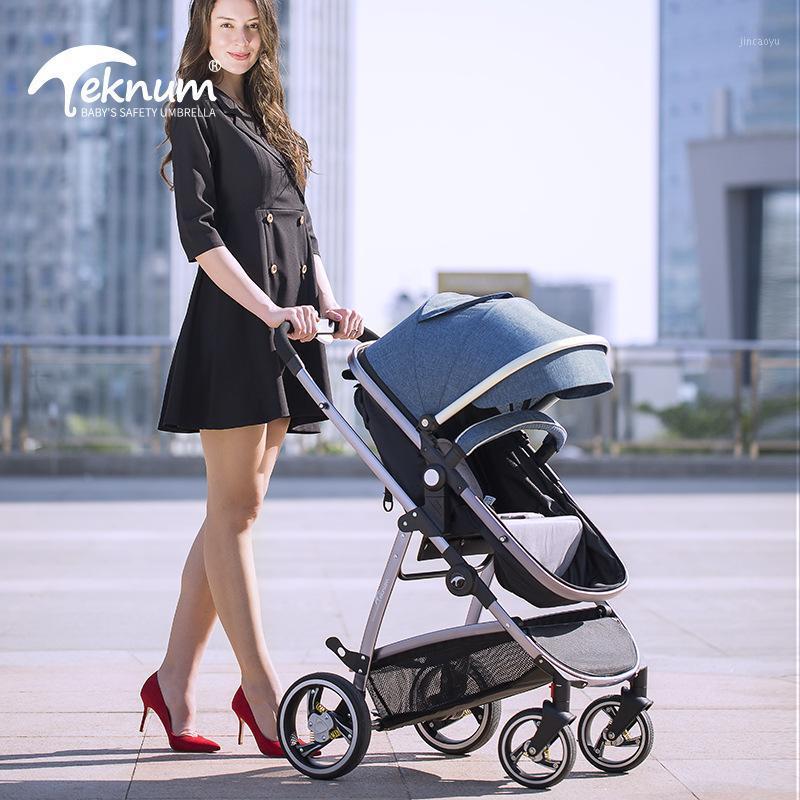 

Teknum High landscape baby stroller 2in1 baby carriage can sit reclining two-way folding newborn Pram light trolly1