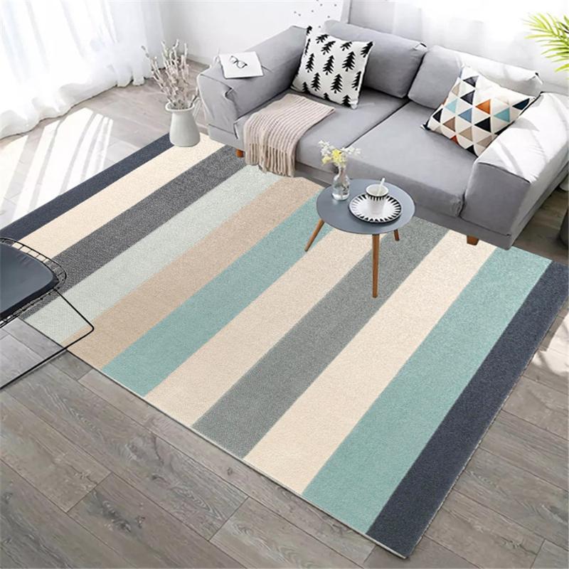 

Simple Style Geometric Parlor Area Rug Door Mat Flannel Non-slip Kitchen Corridor Bedside Decor Rug Large Carpet for Living Room, No-07