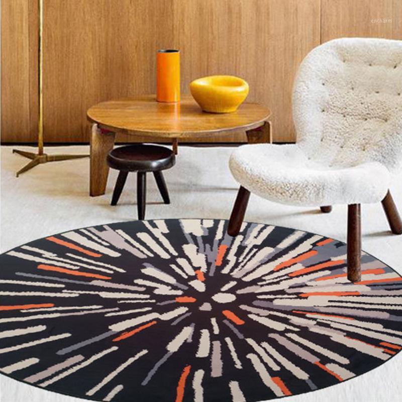 

3D Round Printed Carpet Nordic Style Bedroom Rug Bathroom Computer Chair Non-slip Floor Mat Romantic Home Decor Supplies1, As pic