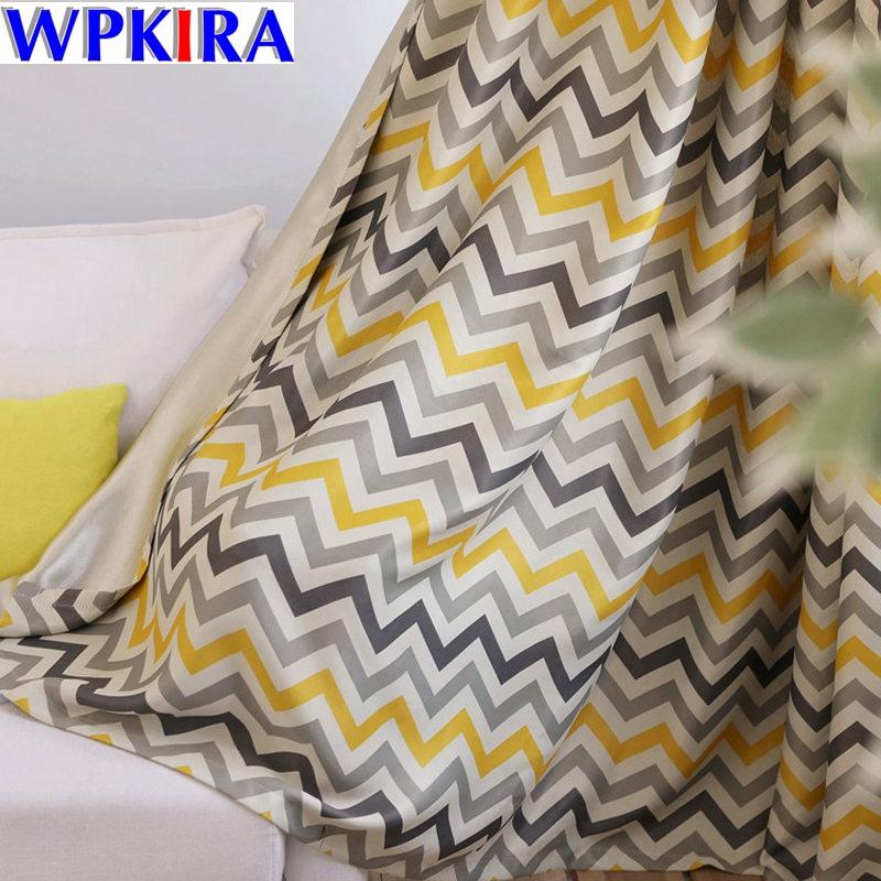 

Modern Printed Stripe Curtains For Living Room Sheer Curtain Blackout Drapes Panel For Kid Bedroom Door Home Decor WP275-30, Curtain tulle