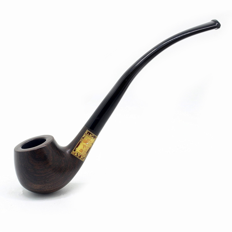 

Ebony Wood Pipes for Smoking Bent Type Pipe Accessory Carving Pipes Smoke Tobacco Cigarette Acrylic Holder Oil Burner Pipe C0123