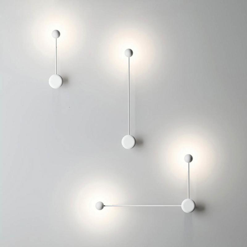 

2021 New Modern Nordic Pipe Line LED Wall Lamp Bedside Night Light Bedroom Living Room Sconce Light Fixture Wall Decor Art Black
