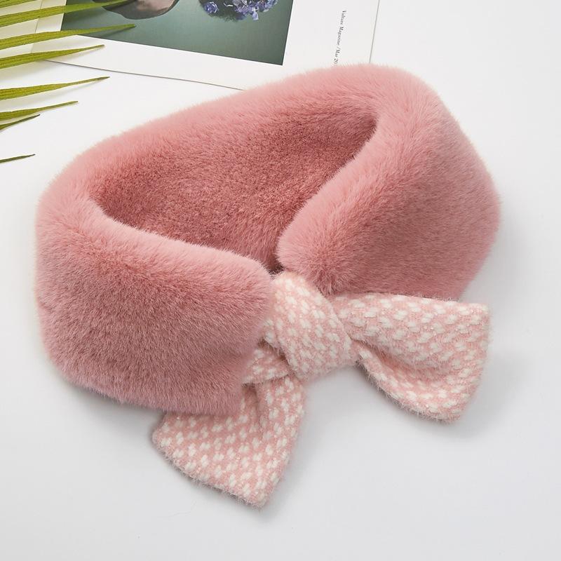 

2021 Winter Cute Children Scarf Boy Girls Scarves Baby Imitation Fur Collar Scarf with Pompom Neck Warmers Christmas Gift