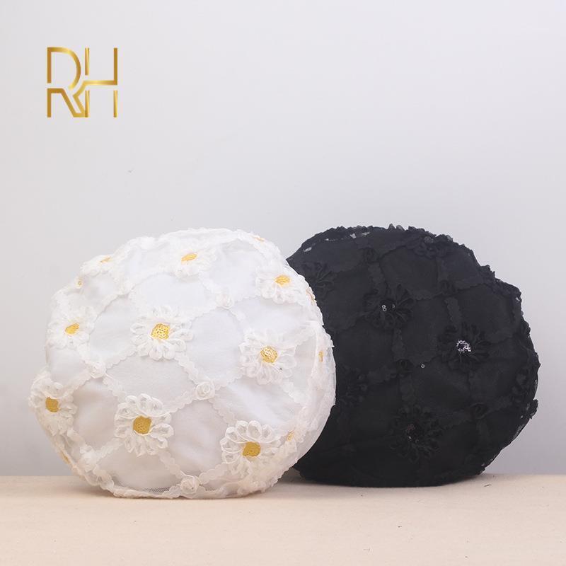 

Autumn Soft Women Beret Hat Casual Streetwear Girls Beret Cap Female French Cap Women Embroidery Floral Painter Hat RH1, White