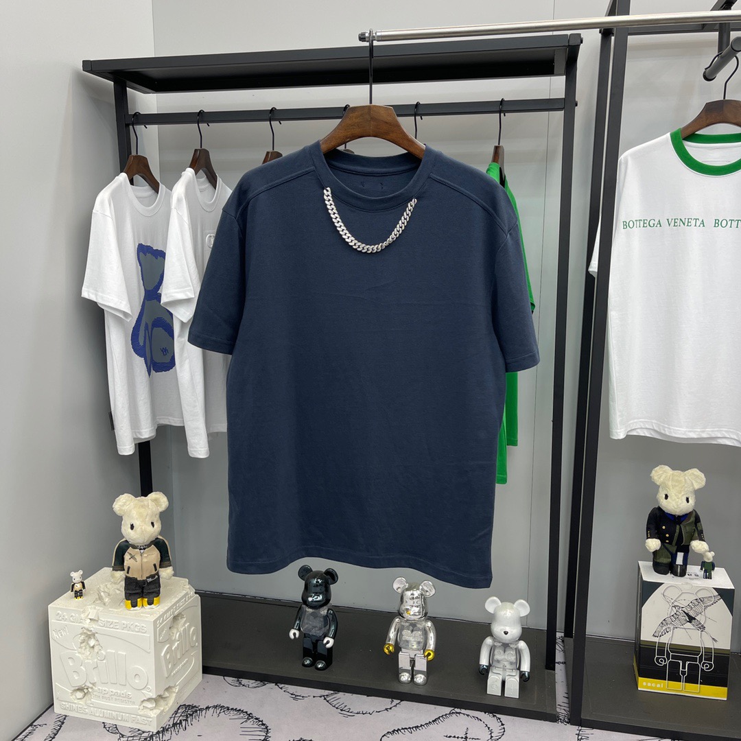 

2022ss spring and summer new high grade cotton printing short sleeve round neck panel T-Shirt Size: m-l-xl-xxl-xxxl Color: black white A145, Blue