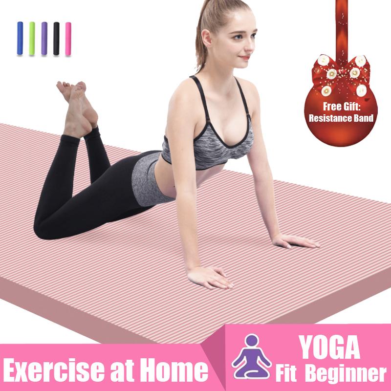 

183* 61CM 15MM Yoga Mat Gymnastics Mat Non Slip Fitness Train with Carrying Strap for Yoga Pilates and Floor Exercises, Red