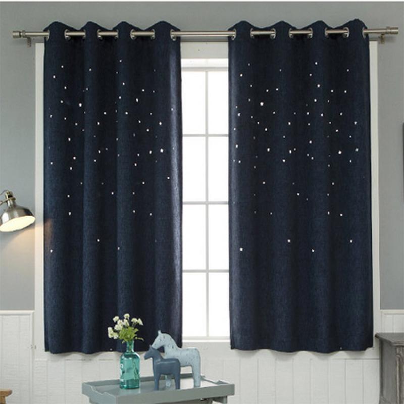 

Green Curtains Hollow Stars Solid Window Bedroom Kitchen Linen Curtain for Living Room Tulle White Sheer Fabrics Shade X370 #30