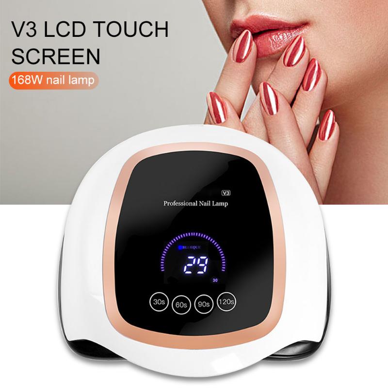 

168W Easy Use Home Salon With 4 Timers Professional Nail Dryer Desktop Removeable Base Portable LED Lamp ABS Infrared Sensor, As pic