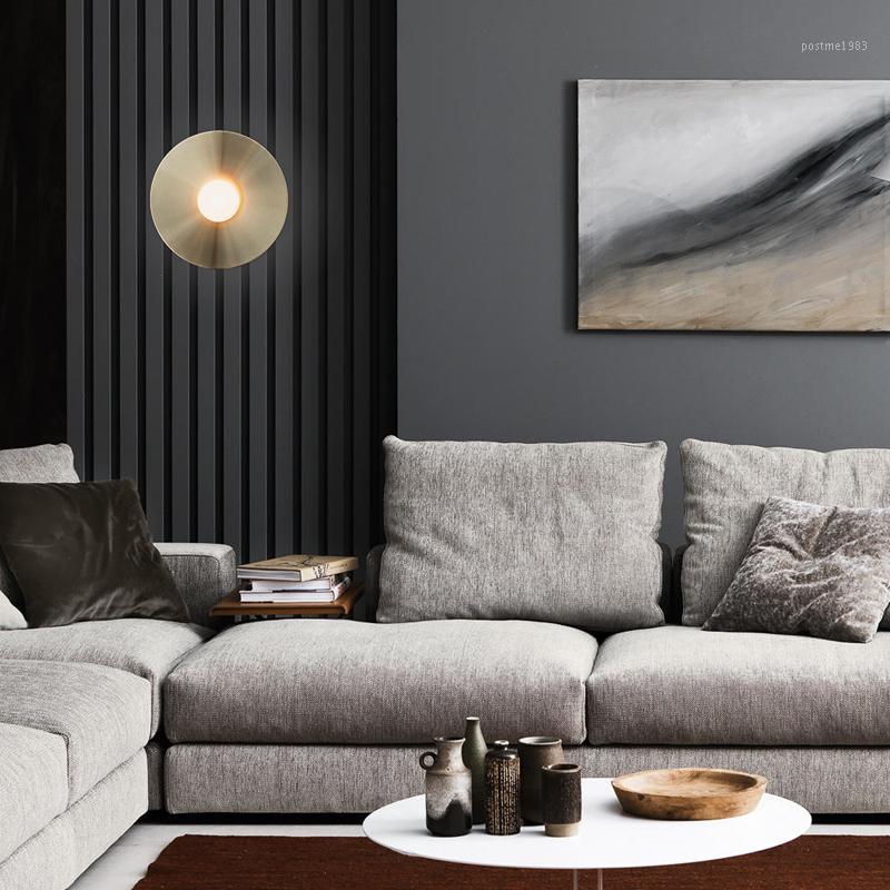 

Postmodern creative hardware living room wall lamp art bedside bedroom study model room wall lamp1