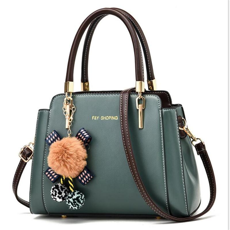 

Bag female 2021 winter new fashion and elegant handbag simple messenger bag hit color large capacity shoulder, Photo color