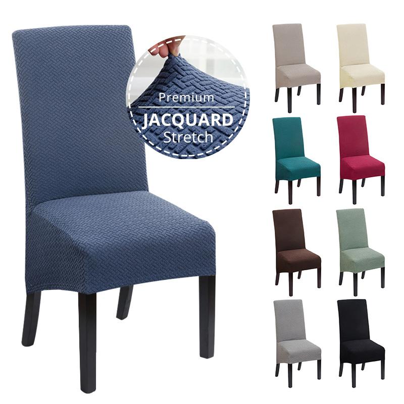 

Jacquard Extensible XL Chair Cover Stretch Spandex Elastic Dining Chair Cover Case for Chairs Kitchen Dining Room Home