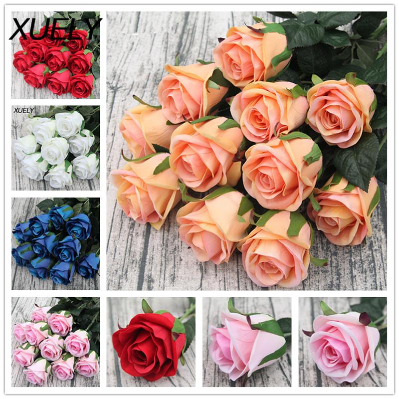 

72cm High-end Artificial flannel Single branch rose home vase decorative fake flower wedding hand holding flower wall material, White