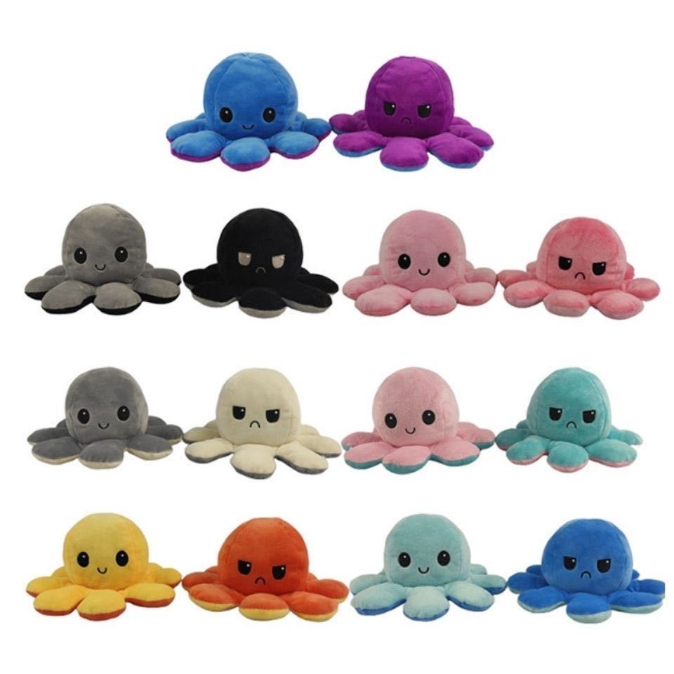 

Factory direct sales Double-sided doll Flip cartoon octopus Doll Plush toys Funny expression Room decorations customizable, Customize