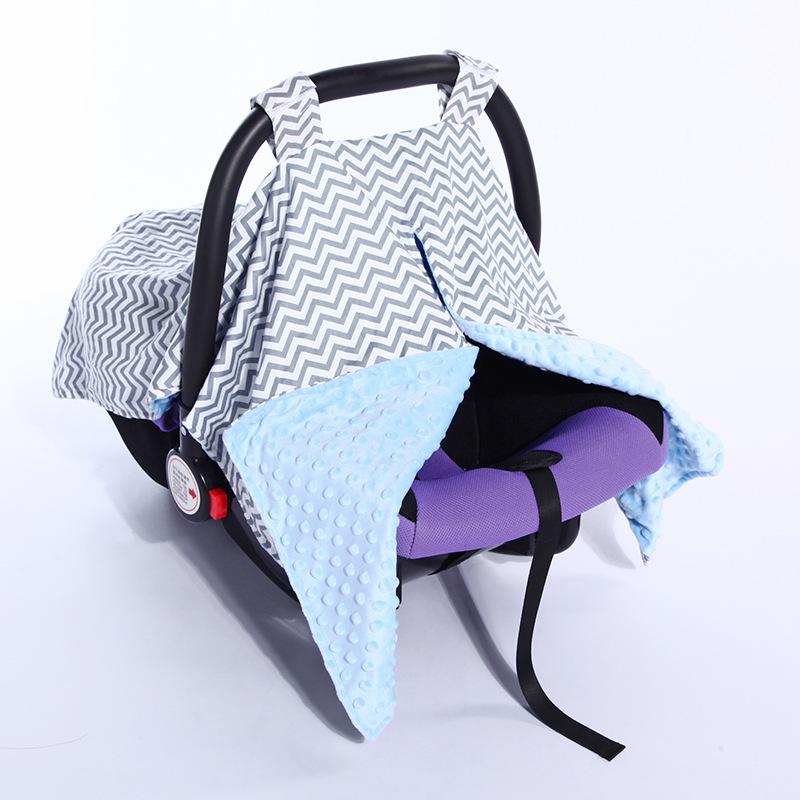 

70X100cm 2layers grey minky Baby Car Seat Blanket Newborn Baby cradle cover Car Seat Canopy Nursing Cover Multi-use Blanket