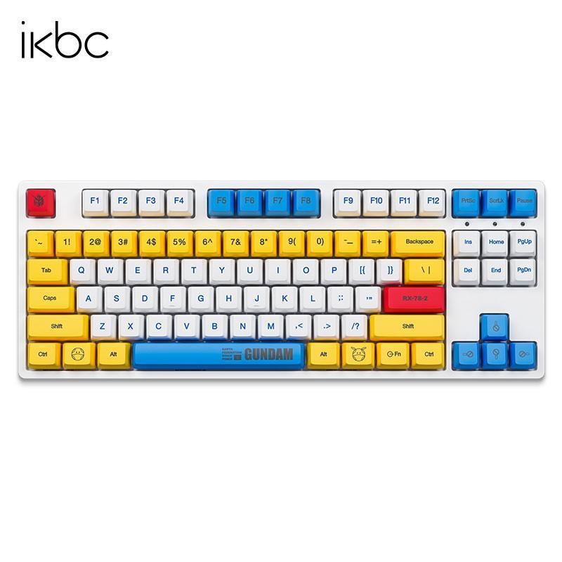 

Original ikbc Gundam 2.4Ghz Wireless Mechanical Gaming Keyboard Cherry MX Red Switch 87 Keys PBT keycaps for Computer Gamer