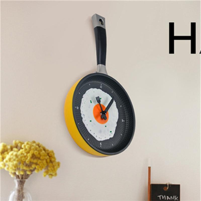 

Saucepan design creative omelette pot shape kitchen clock creative modern home decoration hanging table