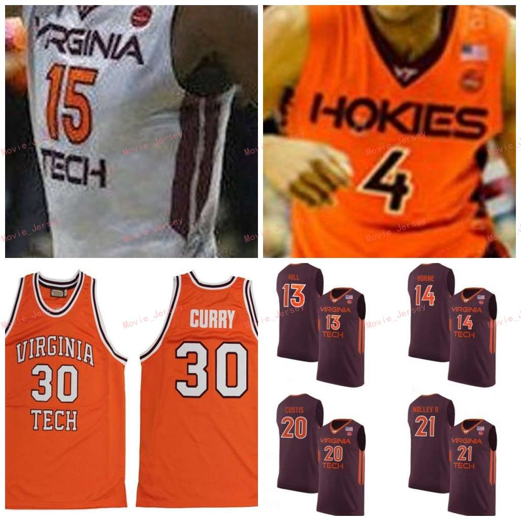 

Stitched Custom 23 Tyrece Radford 24 Kerry Blackshear Jr 42 Ty Outlaw 30 Dell Curry Virginia Tech Hokies Men Women Youth, Gray