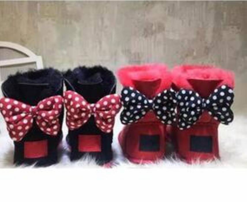 

Hot Cartoon Baby Snow Boots Mice Character Snow Boots For Toddlers Booties for Kids BabyGenuine Leather Boots for Children's Winter Shoes, Red /white bottom