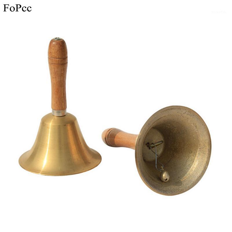 

8/9.cm Christmas Bell Decoration Wooden Handle Copper Bell Santa Claus Hand Bells Party Kids Toys New Year Festival Supplies1
