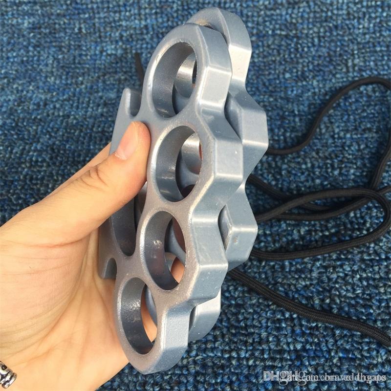 New Gilded Thick 13mm Steel Brass Knuckle Duster Color Black Plating Silver Hand Tool Clutch High Quality 574qd Ww-image-642741523