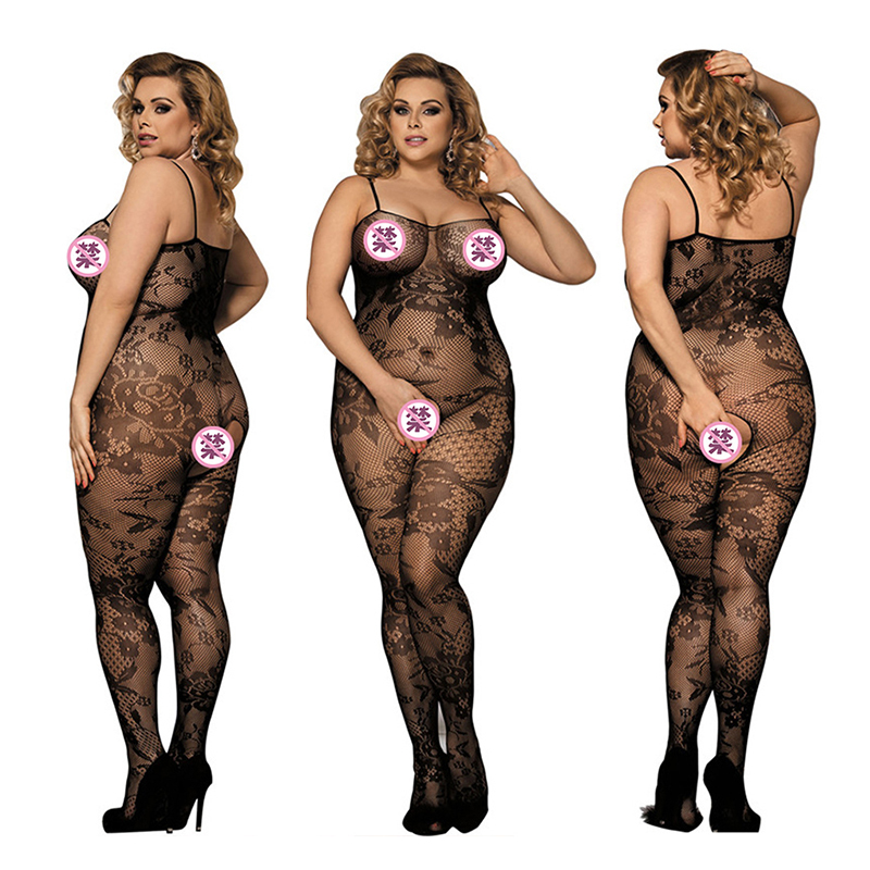 

Sexy women styling plus size xl erotic intimate open groin fishnet socks, Red