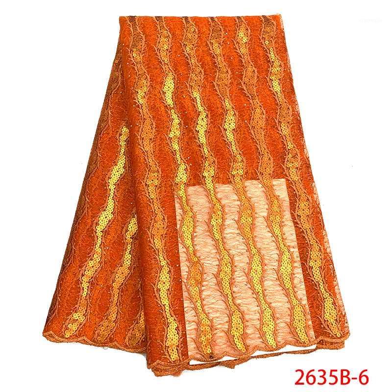 

2020 Latest French Lace Fabric High Quality African Organza Lace Fabric Nigerian Material 5yard for Dresses KS2635B-31