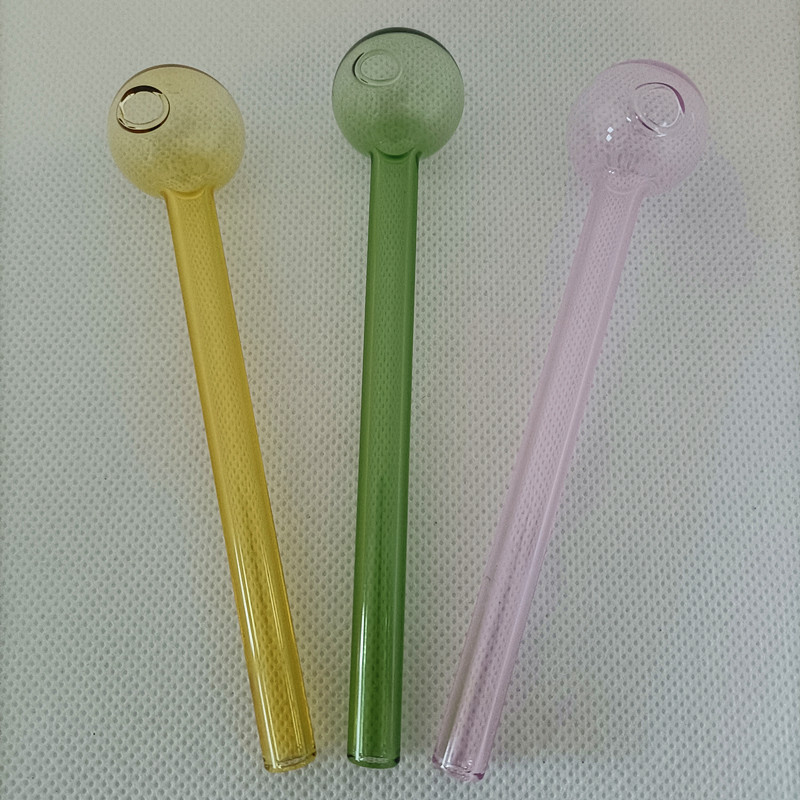 

4.1 inch 12 Colors Glass Oil Burning Burner Hand Pipe Ball OD 0.8in Smoking Tobacco Herb Water Tube For Dab Rigs