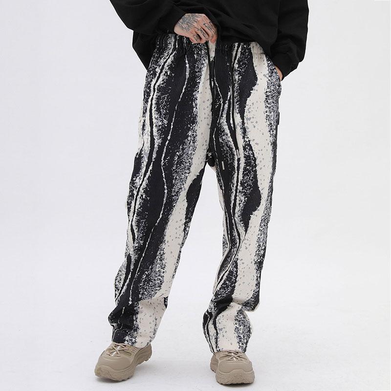 

Tie Dye Hip Hop Vintage Loose Casual Pencil Baggy Pants Men Clothes Striped Japanese Trousers Black Wide Leg Bottoms Streetwear, Blue pants