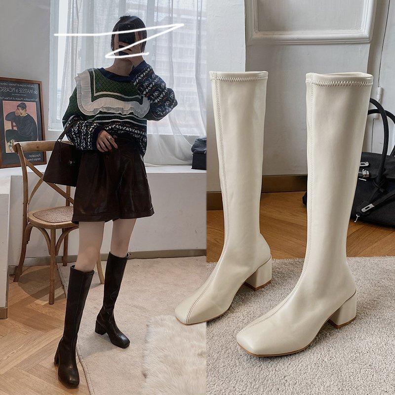 

Women's Boots Autumn Shoes Sexy Thigh High Heels High Sexy Boots-Women Rubber Summer Med Leather Ladies Over-the-Knee