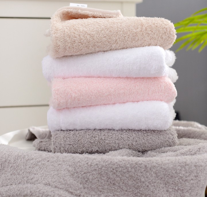 

solid color Towel pure cotton thickened household adult couple soft absorbent face washing towels gift 4 colors 34*75cm, As pic
