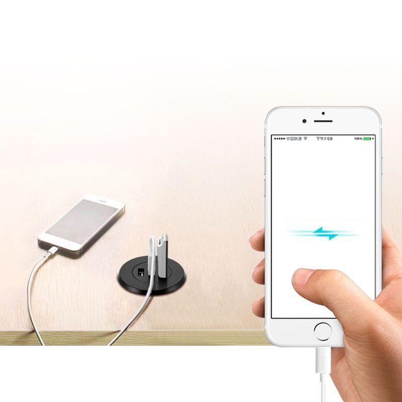 

5cm Grommet Hole In-Desk Mounting 3 Ports USB 2.0 Hub For Laptop PC Computer M2EC