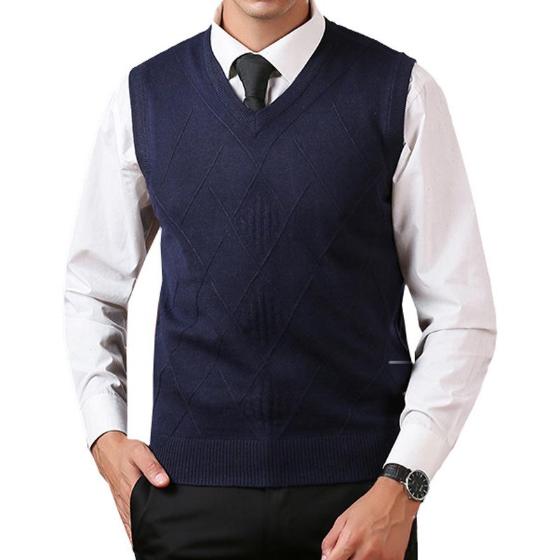 

Mens Casual Knit Tank Vest Pullover Sweater Tops Sleeveless Brand New for Autumn Winter Spring Solid Casual 200401204, Dark grey