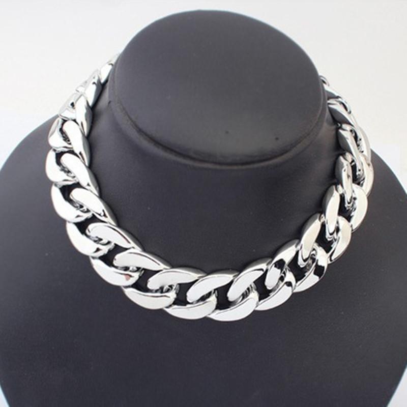 

Hot Sell Women Europe and the United States all-match thick Choker Shiny chain necklace Wholesale1