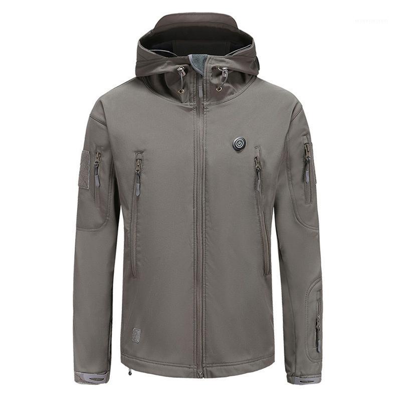 

Electric Heating Coat USB Intelligent Heating Top Thermals Clothing Outdoor Winter Ski Suit Jackets JL1, Gray green xl